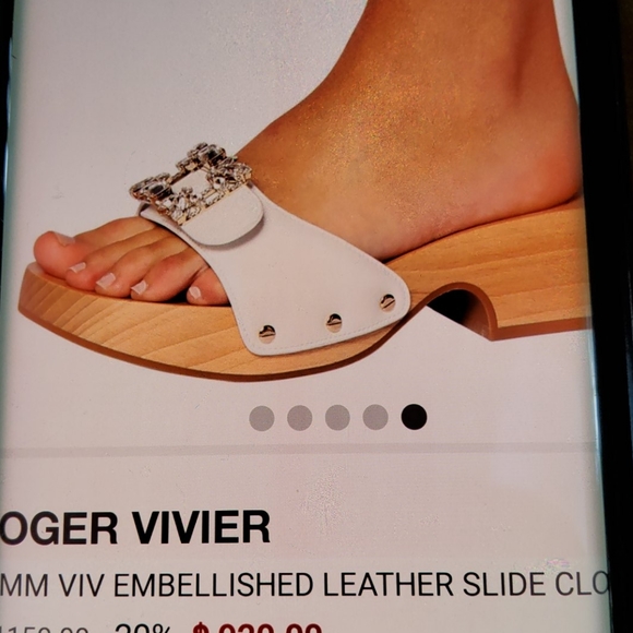 Roger Vivier Embellished Leather Slide Glogs! NWT! - Picture 6 of 8